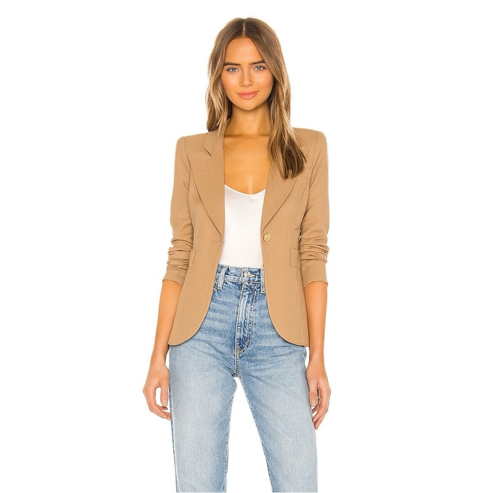 Smythe Classic Duchess Blazer in Camel Brown Wool Women’s 8